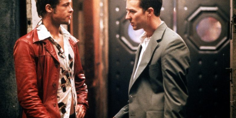 Brad Pitt (Tyler Durden) and Edward Norton (The Narrator) in Fight Club