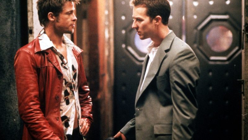 Brad Pitt (Tyler Durden) and Edward Norton (The Narrator) in Fight Club