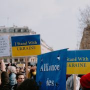 Protesting against the war in Ukraine