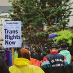 Transgender rights protest sign
