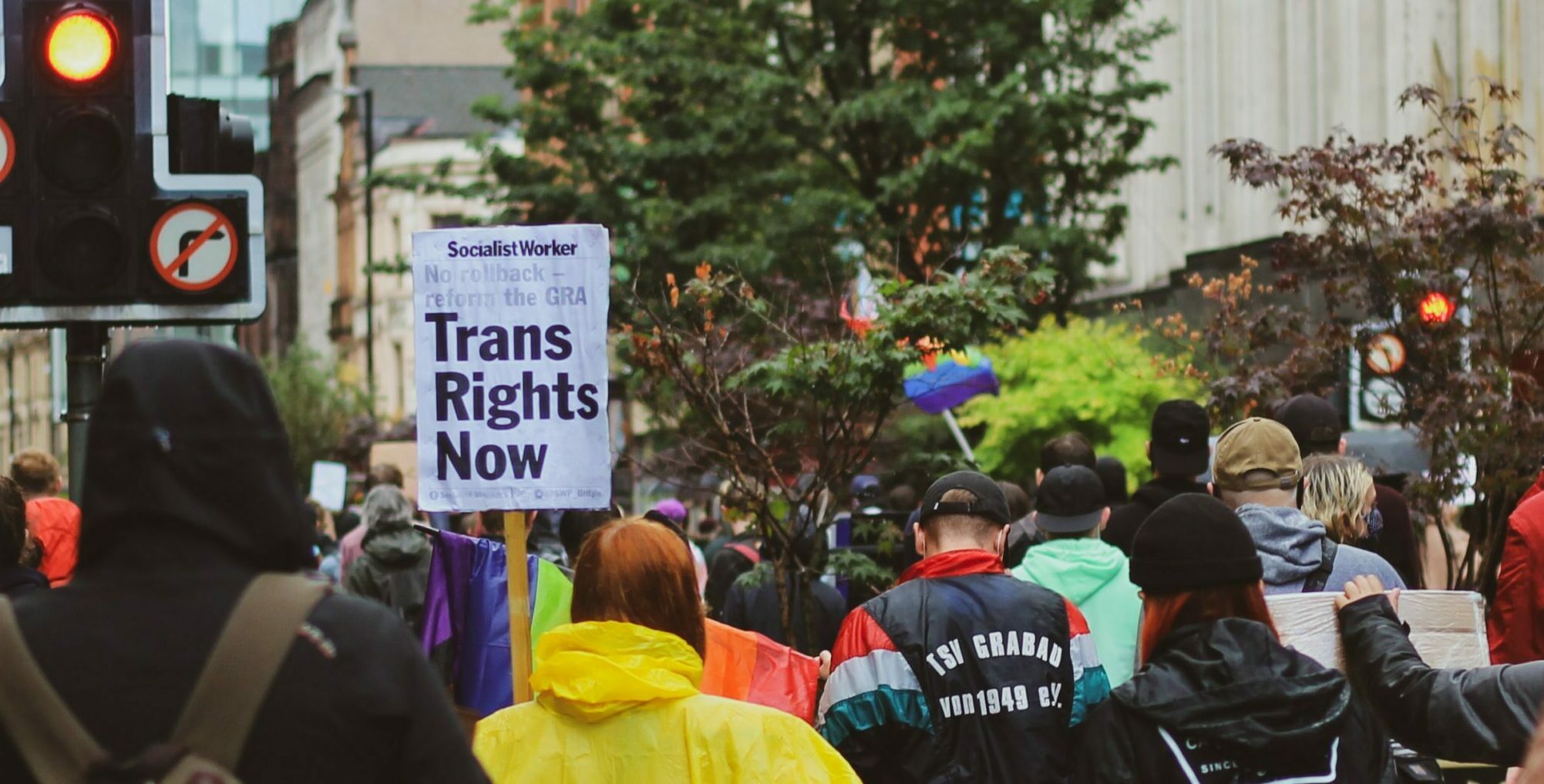 Transgender rights protest sign